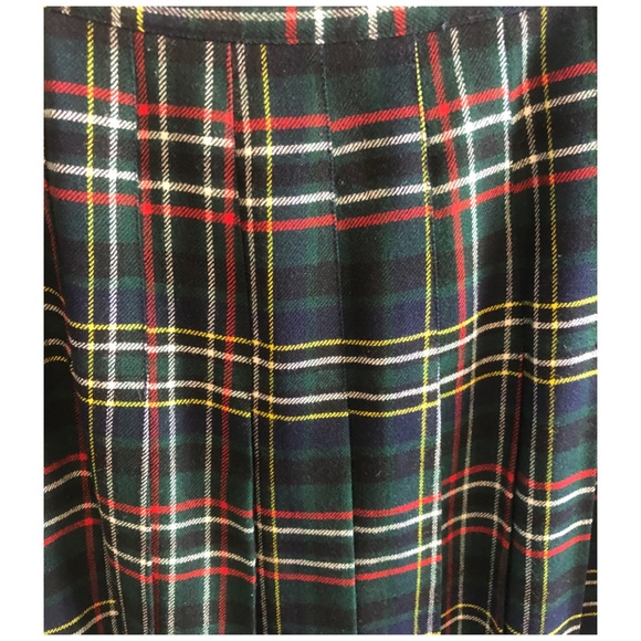 Vintage Brooks Brothers Pleated Plaid Wool Midi Skirt Size 10/12 Made in USA - Picture 7 of 7